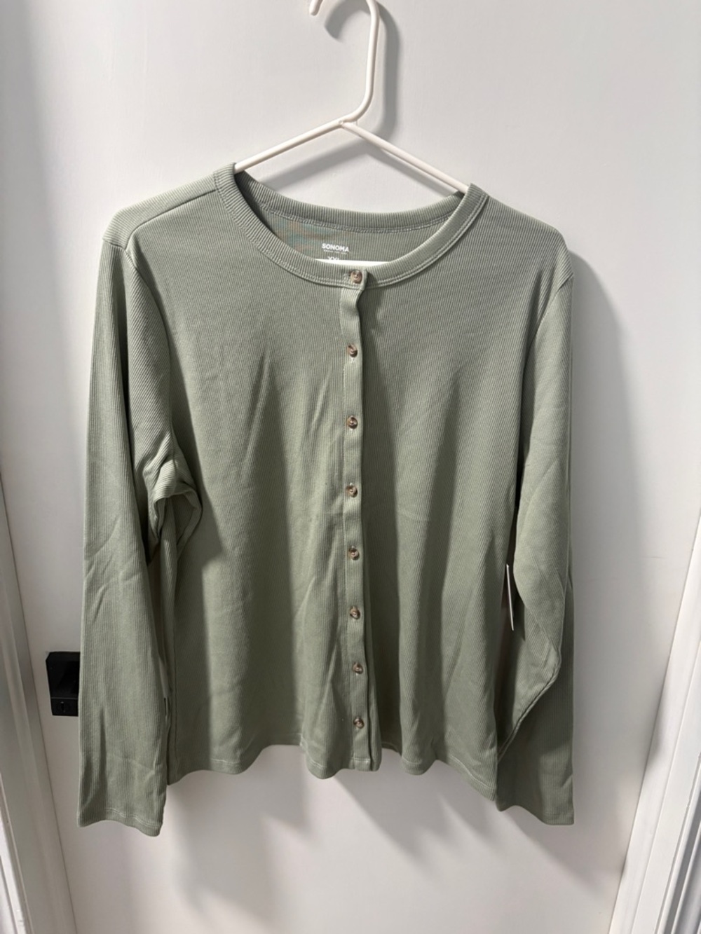 Sonoma Olive Green Ribbed Button Cardigan XXL